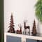 Glitzhome; Glitzhome® Brown Flocked Reindeer Christmas Table Décor Set; Category:Christmas Tabletop Decor; Image:4